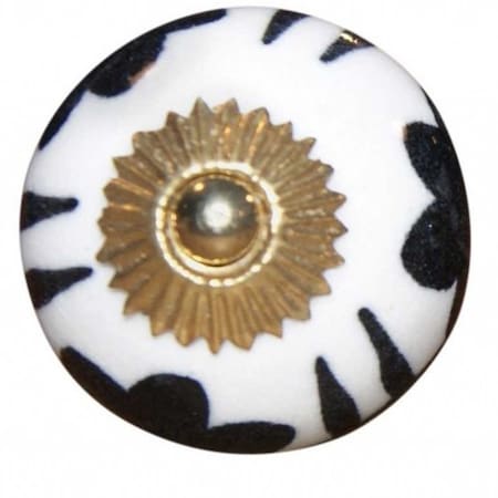 Homeroots 1.5" X 1.5" X 1.5" Black White And Gold Knobs, 8PK 321649
