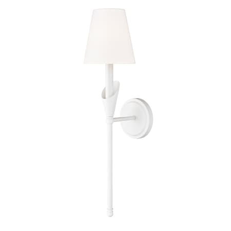 Z-Lite Claudelle 1-Light Wall Sconce, 5.75 in W x 24 in H, Textured White 4014-1SA-TW