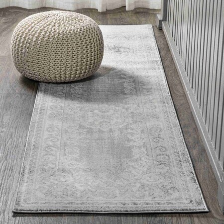 Jonathan Y Rosalia Cottage Medallion Ivory/Gray 2 ft. x 8 ft. Runner Rug MDP401B-28