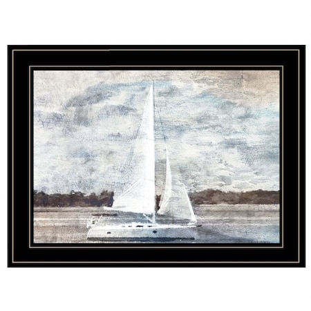 Homeroots Sailboat on Water 3 Black Framed Print Wall Art 406715