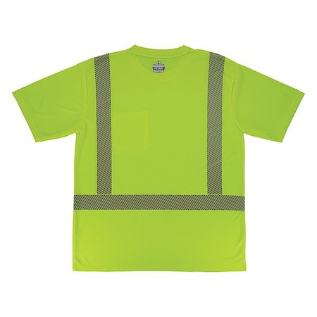 Ergodyne Hi-Vis Shirt, XS, Lime, Short Sleeve 22231