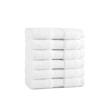 Arkwright Home Egyptian Cotton Washcloth 13x13 White - Pack of 6, 6PK P-EGYP-1313-WH