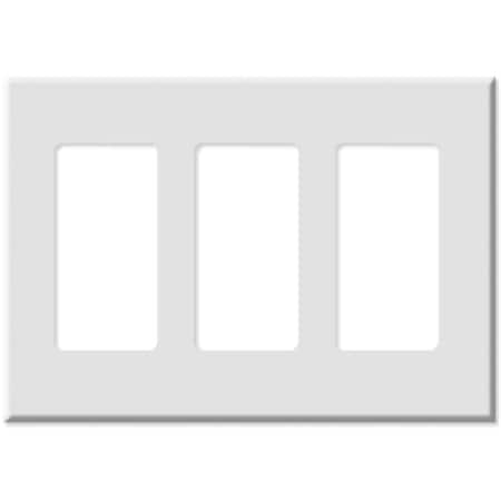 Ezgeneration LV80311x-LV80311W Decora Plus Screwless Snap-On Wallplate- 3 Gang- White EZ2981492