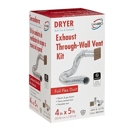 Lambro 1377B Wall Louvered Vent Kit, Plastic, Brown, 10/BX 1377B/1369B