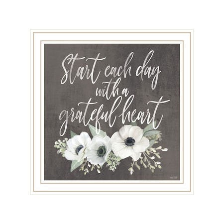 Homeroots Grateful Heart White Framed Print Wall Art 529829