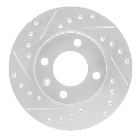 Dynamic Friction Co DFC Brake Rotor - Drilled and Slotted - Silver 631-74004L