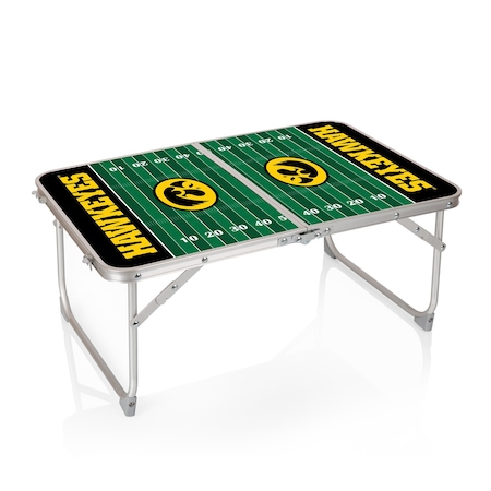 Picnic Time Family Of Brands Iowa Hawkeyes - Concert Table Mini Portable Table, Charcoal Wood Grain 843-00-141-224-0