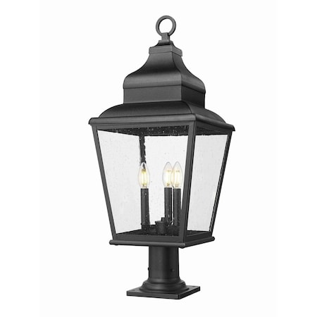 Z-Lite Raphael Sand Black 3 Light Outdoor Pier Mounted Fixture 5029PHBR-533PM-BK