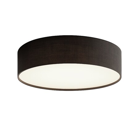 Afx Ashland LED Flush Mount - 12in Dia. - Black Linen ALDF12LAJUDBK