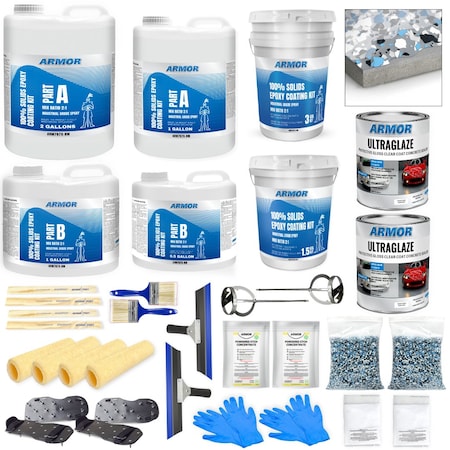 Armorpoxy 32 Pc - Epoxy Floor Kit - 2-Layer -  900 Sq Ft - Medium Gray 110004