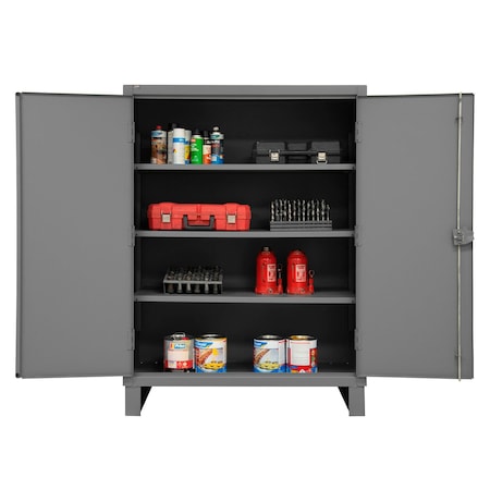 Global Industrial Heavy Duty Storage Cabinet, 12 Gauge, 48"W x 24"D x 66"H, Gray B2169503