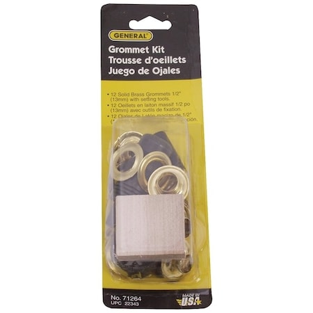 General Tools Grommet Kit, Brass, Black Oxide 71264