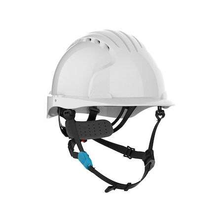 Jsp Vented, Cap Style Safety Helmet w/HDPE Shell, 4-Point Chinstrap, 6-Point Suspension and Wheel Ratchet 280-EV6252V-CH-10