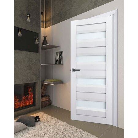 Sartodoors Interior Solid French Door White Solid Core Modern Interior VEREGIO7455ID-WS-18