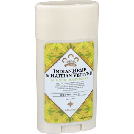 Nubian Heritage Indian Hemp and Haitian Vetiver 24 Hour Deodorant, 2.25 Ounce IHDSNHO