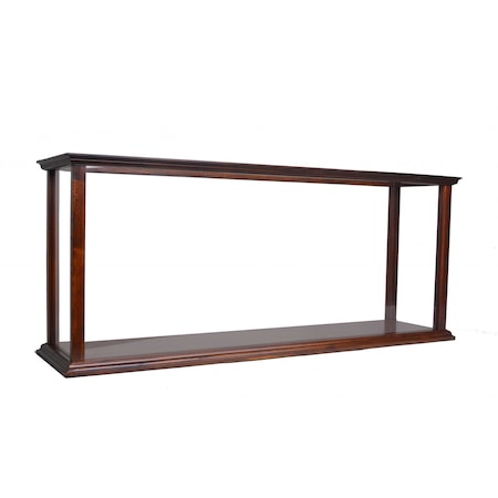 Homeroots 10in Dark Brown And Clear Glass Standard Display Stand 364373