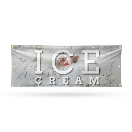 Signmission Ice Cream, 48 Inch x 120 Inch, Vinyl Banner B-120-30702