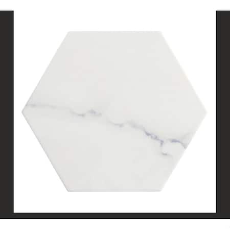 Andova Tiles SAMPLE-Porlan 8-in. x 9-in. Hexagon Marble Look Matte Porcelain Wall & Floor Tile SAM-ANDPOR1259