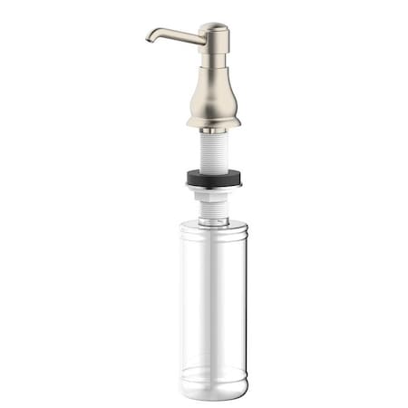 Boston Harbor Soap Dispenser, 11 oz Capacity, PE, Brushed Nickel, Brushed Nickel, Press TOBI22040002NP