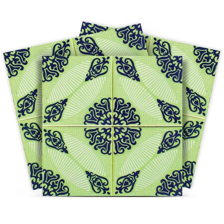 Homeroots 8" X 8" Aegean Orb Removable Peel and Stick Tiles 400199