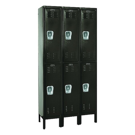 Hallowell Locker, 36 in H, 12 in w, Black U3228-2A-ME