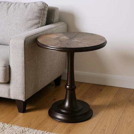 Homeroots 22" Bronze Metal Round Pedestal End Table 634877