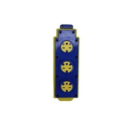 Ericson Portable Yellow Tri-Tap Outlet Box, Nema 7004