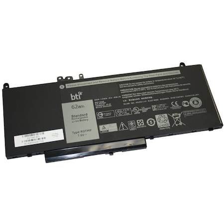 Battery Technology REPLACEMENT BTI BATTERY FOR DELL LATITUDE E5450, E5550, R0TMP, FDX0T, WTG3T, 7.6 R0TMP-BTI