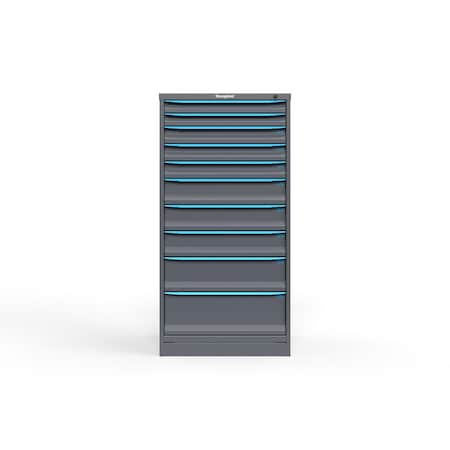 Strong Hold 10 drawer cabinet - (2x 2ft, 3x 3ft, 3x 5ft, 1x 7ft, 1x 9ft) - Blue accents - Keyed Different S3060-PPDAS-1001FS
