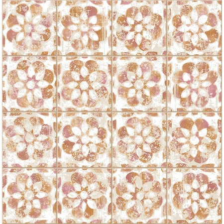 Advantage Izeda Coral Floral Tile Wallpaper 2980-26194