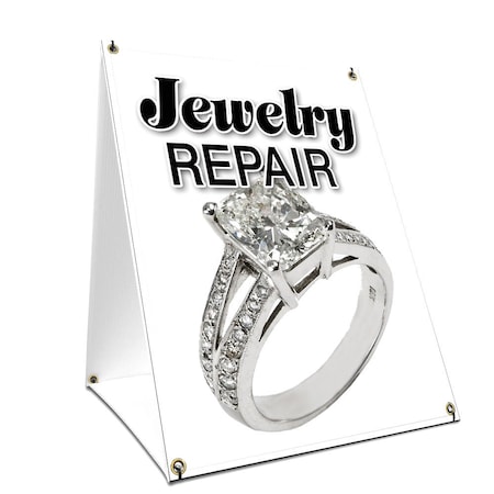Signmission Jewelry Repair, 24 Inch x 18 Inch A-frame Yard Sign, Plastic Sign SBC-1824-Jewelry Repair