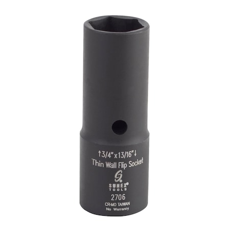 Sunex 1/2 in Drive 3/4 in X 13/16 in Extra Thin Wall Flip Socket 2706