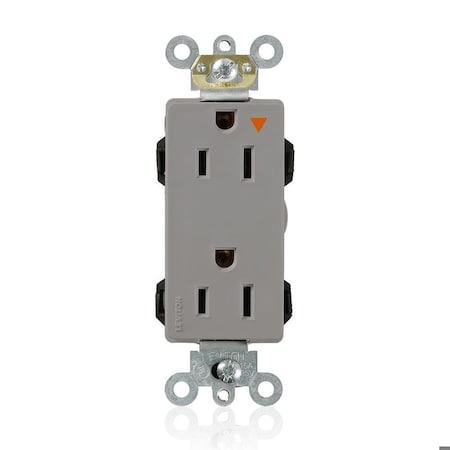 Leviton Straight Blade Receptacle, 5-15R, 15 A, 125V AC, Flush Mount, Isolated Ground M1626-IGG