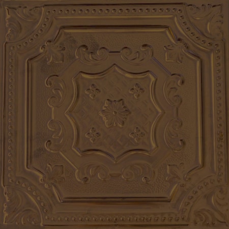 Shanko All Day Tony Pattern 612 Antique Brass Surface Mount Vintage HandPainted Standard CeilingTiles, 12PK ADT612-NU-STD-ANTBR-12