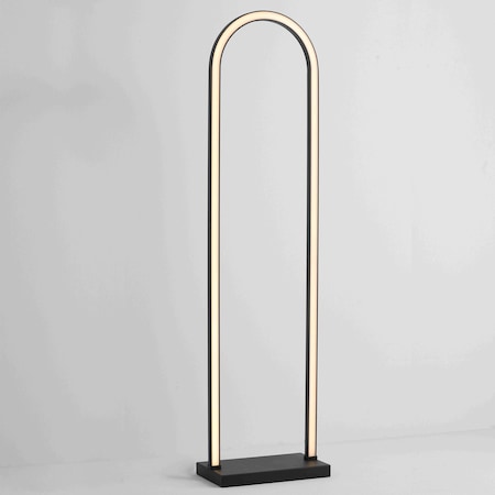 Vidalite Keshet Floor Lamp, Matte Black with Silicon Shade, Dimmable, 54 in. Height, 3000K, 981 Lumens, Black CE1008832