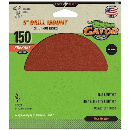 Gator 5IN 150GRIT PSA DISC 4PK 3000