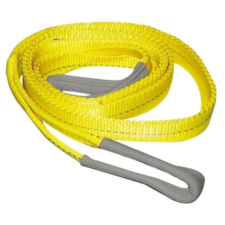 Ancra Mfg Twisted Web Sling, 2 in W, 20 ft L, 2-Ply, 6200 lb Vertical Hitch, Polyester, Yellow 20-EE2-9802X20
