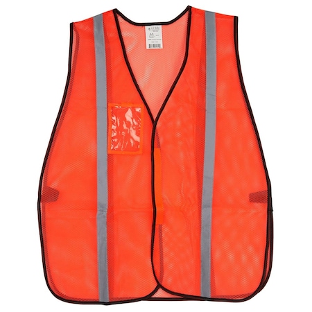 Jj Keller Non-Certified Safety Vest, Hook and Loop Closure with 1" Silver Tape 58046