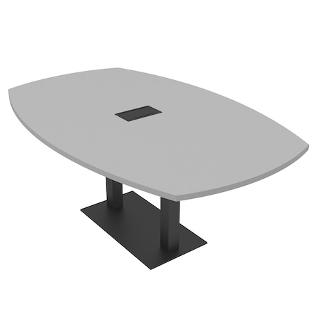 Skutchi Designs Arc Rectangle Meeting Room Table, 45 in W, 84 in L, Grey HAR-AREC-48X84-DOU.BK-U779-EBLK
