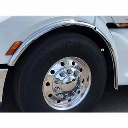 Replacement For Peterbilt 579 Year 2013 Stainless Steel Front Fender Outer Fenderette