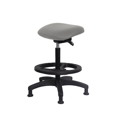 Blue Ridge Ergonomics Vinyl Sit-Stand - Standing Height with Black Foot Ring Stationary Glides in Dove Trailblazer Vinyl VSTSS-RG-BF-RG-8567