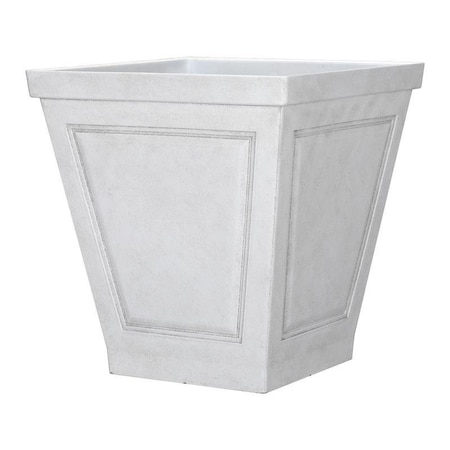 L&G 16.7 in. H X 16 in. D Polyresin New England Planter White PVE5516TWI