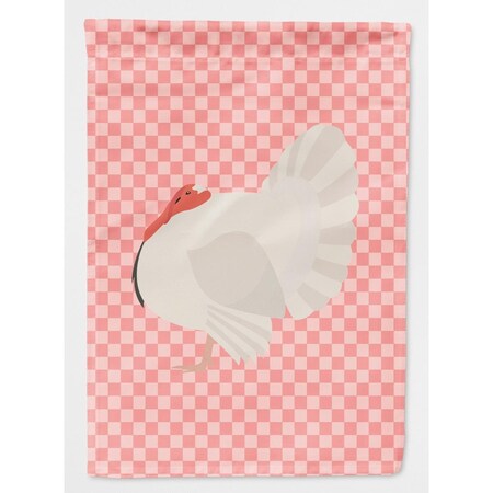 Carolines Treasures White Holland Turkey Pink Check Flag Canvas House BB7983CHF