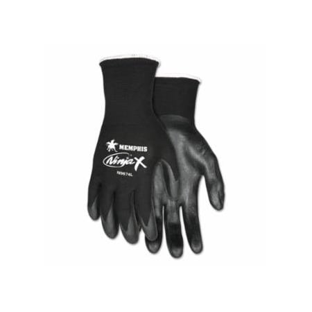 Mcr Safety Ninja X Bi-Polymer Coated Palm Gloves, Medium, Black, 12PK 127-N9674M