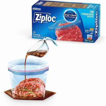 Sc Johnson FREEZER BAGS, 1 QUART, 7INX7-7/16IN, 3 CL SJN351177
