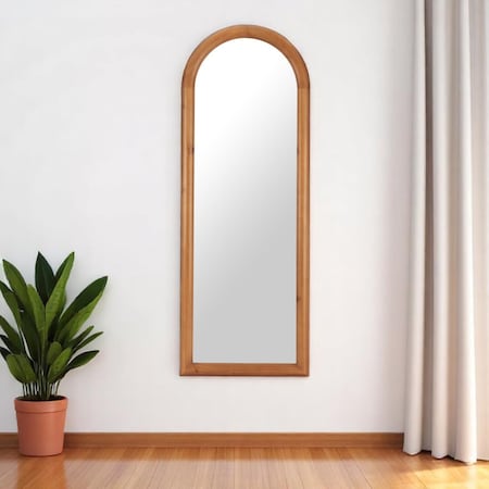 Homeroots 66" Natural Wood Oval Full Length Mirror 565006
