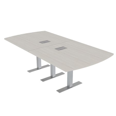 Skutchi Designs 8ft Conference Table With Power Unit | Person Modular Arc Rectangle Meeting Table | Harmony Series HAR-AREC-48X96-T-K458-ESIL
