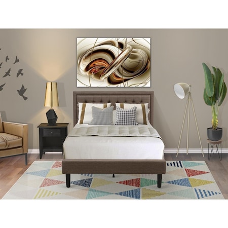 East West Furniture 2 Piece Kendall Bedroom Set - Black KD18F-1GA06