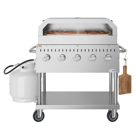 Koolmore 36 in. Commercial Outdoor Propane Grill With Pizza Oven in Stainless-Steel CGKIT3-36P
