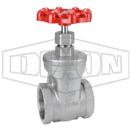 Dixon Gate Valve, 2 in, FNPT, 316 SSss Steel Body, Iron Hand wheel Actuator SSGV200